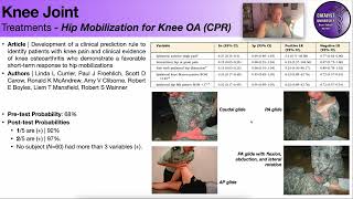 Knee Arthritis Pain Clinical Prediction Rule (CPR) | Hip Mobilizations
