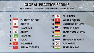 4.29  GLOBAL PRACTICE SCRIMS / JUPITER,XENON,SCARZ,BLUE BEES,8BIT,SHARPER【PUBG MOBILE】