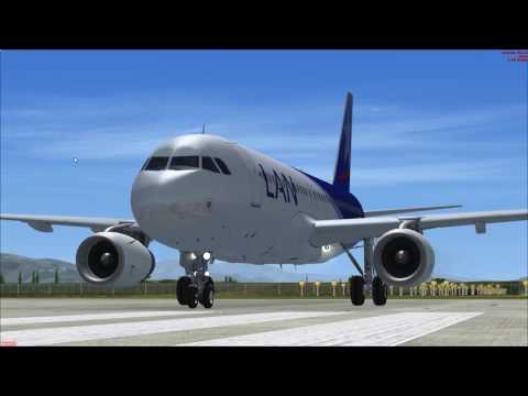 [FSX] Flight Sim Labs A320-X Take off from Santiago