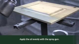 Rubio Monocoat: Oil Plus 2C application on furniture - spraygun