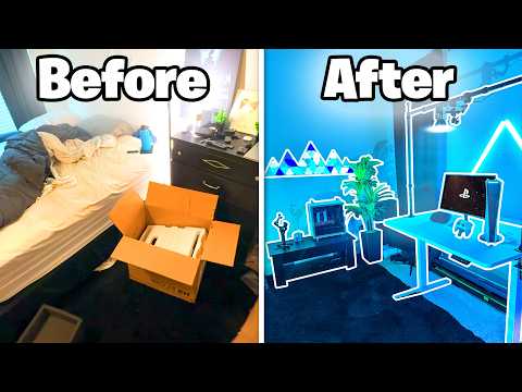 Transforming My CRAMPED Bedroom To My Dream Setup Room!