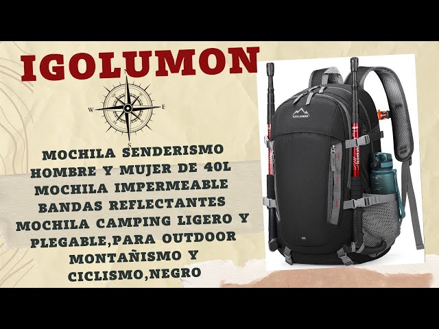 Vídeo relacionado con Genérico Mochila senderismo 40l impermeable, ligera y cómoda, para hombre y mujer, con bolsillos laterales para botella y múltiples compartimentos, ideal para montaña, excursiones y viajes largos