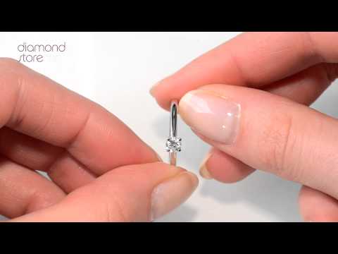 UT26-47XUY - Lovely Elysia 18K White Gold Diamond Engagement Ring 0.25CT-F-G/VS