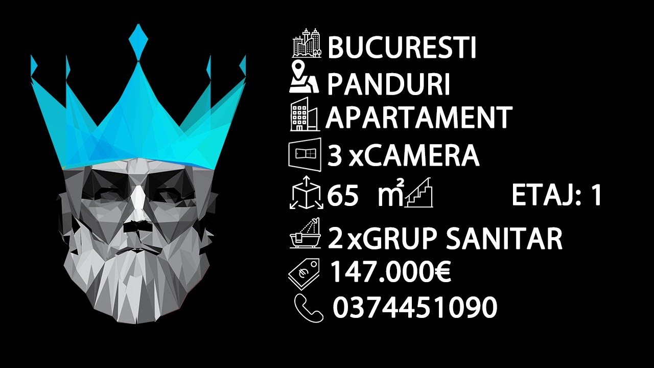 Tur video Apartament 3 camere | 65mp | 1/8 | 2 Bai | Balcon | Panduri| Parcare ADP
