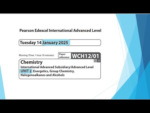 Unit 2 January 2025 -  AS Chemistry Edexcel -  Dr  Hanaa Assil