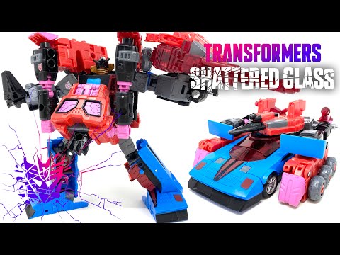 Transformers SHATTERED GLASS Deluxe SLICER & EXO-SUIT Review + COMBINED Modes