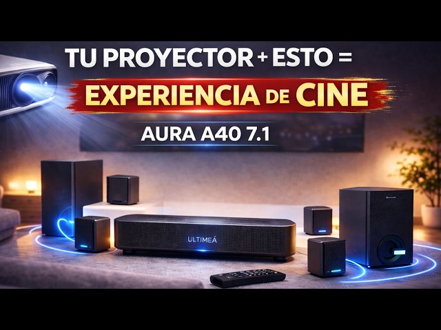 Vídeo relacionado con ULTIMEA Barra de Sonido 7.1 Canales con Sonido Envolvente Virtual, 4 Altavoces Surround y Subwoofer, 330W Potencia Máxima, Sistema Home Cinema, HDMI eARC, Control por App, Bluetooth 6.0, Aura A40 Pro