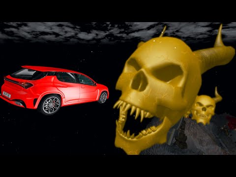 Jumping Cars through Demons into Hot Lava - BeamNG.Drive