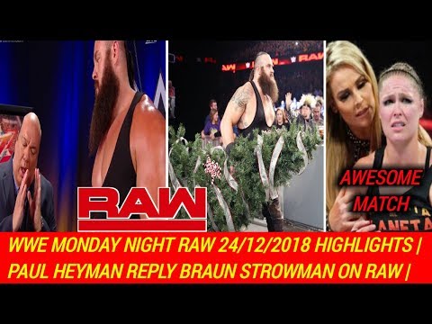 WWE Monday Night Raw 24/12/2018 highlights | wwe raw 24 December 2018 highlights | HD