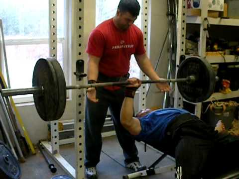 One arm bench press amazing 185