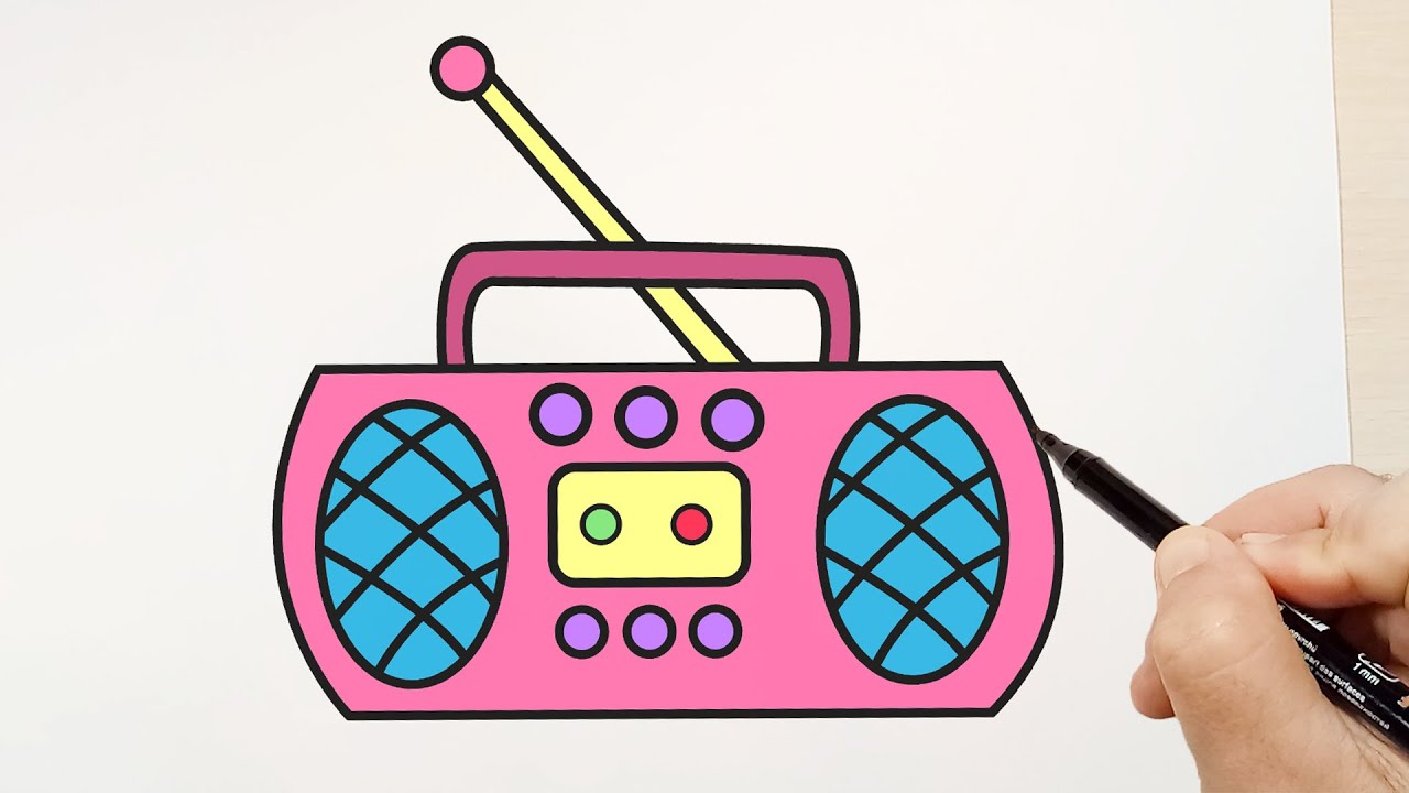 How to Draw Radio | Drawing Radio Coloring