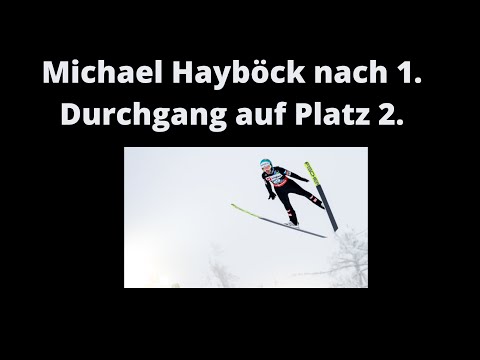 Michael Hayböck nach dem 1. Durchgang auf Platz 2. bei der Skiflug Wm in Planica