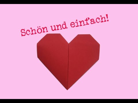 Herz aus Papier falten - einfach - Falttechnik - basteln-  Herz mit Papier machen
