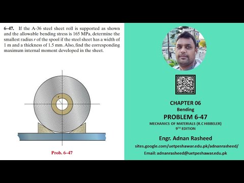 6-47 Determine smallest radius r and find maximum internal moment | Mech of materials rc Hibbeler