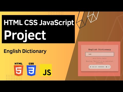 English Dictionary Using Htmlcssjavascript