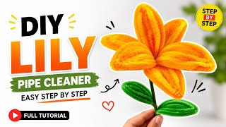 DIY Lily Flower 🌼 | Pipe Cleaner Se Beautiful Flower Kaise Banaye | Easy Step by Step Tutorial