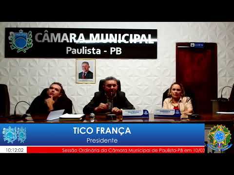 AO VIVO: SESSÃO ORDINÁRIA DA CÂMARA MUNICIPAL DE PAULISTA/PB