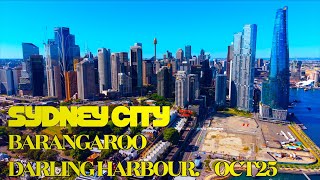 Sydney city Skyline plus Barangaroo and Darling Harbour construction update Australia