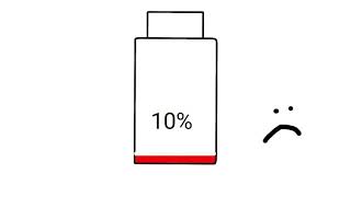 Battery lowering from 100 to 0 animation (low battery)