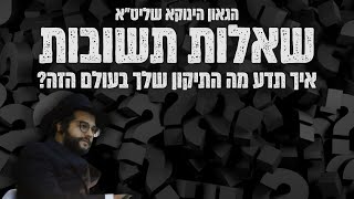 איך תדע מה התיקון שלך בעולם הזה? - שאלות ותשובות עם הגאון הינוקא לאחר סעודה של?