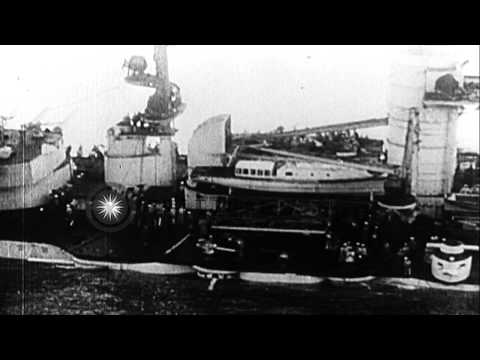 Italian torpedo boats sink the Austrian battleship Saint Stephen off Dalmation co...HD Stock Footage