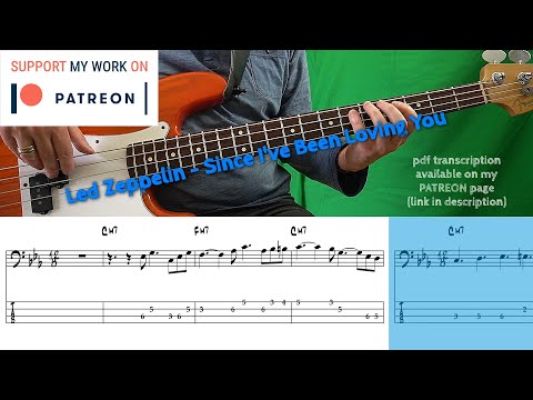 Led Zeppelin - Since I've Been Loving You (Bass cover with tabs)