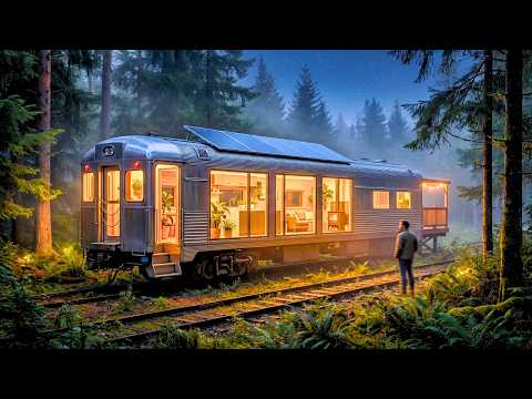 I Turned an Abandoned Train Restoration into a Hidden Luxury Tiny House in the Forest (ASMR Build)