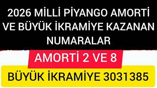 2026 Yılbaşı Milli Piyango Amorti ve Büyük İkramiye Kazanan Numaralar Milli Piya