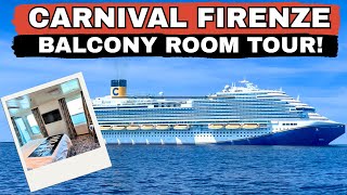 The BEST Carnival Firenze Cruise Balcony Cabin | Room 6496 Tour!