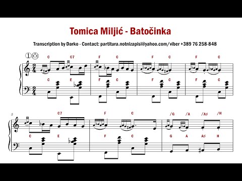 [Notni zapis za harmoniku] Tomica Miljić - Batočinka