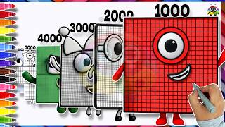 🌈NUMBER BLOCKS 1000 To 6000 Drawing & Coloring For Kids  | Easy Drawings Compilation | Art Start