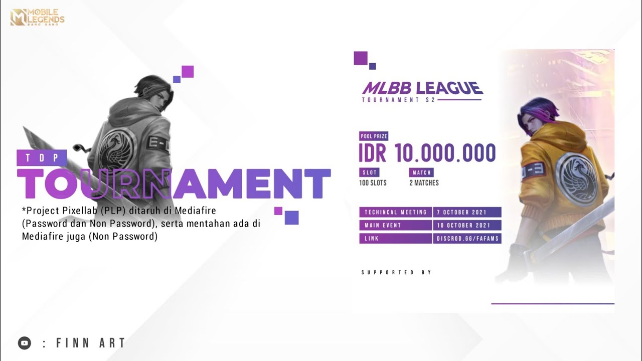TUTORIAL DESAIN POSTER TOURNAMENT (MLBB) DI PIXELLAB || ANDROID