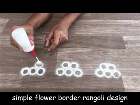 border rangoli design in 2 minutes by Gauri || very simple and beautiful border rangoli Video