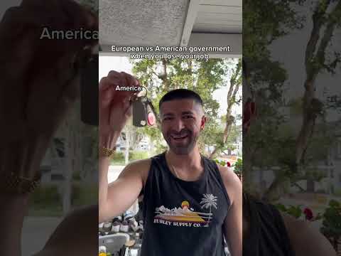 European vs American government when you lose your job. #shorts #skit #funny