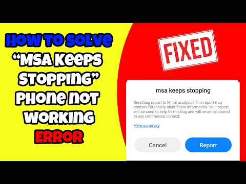 how to fix msa keeps stopping error | mi xiaomi redmi phone | msa has stopped redmi note phone