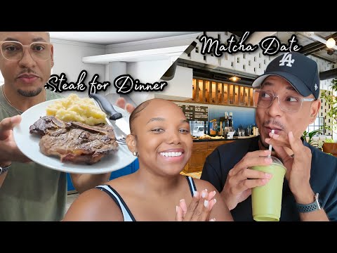 MATCHA TEA DATE + COOKING STEAK FOR DINNER + GNO | QUITE PERRY