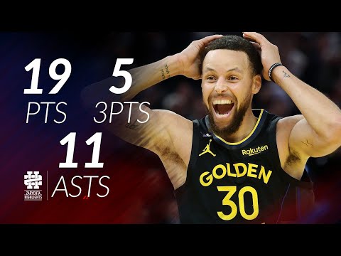Stephen Curry 19 pts 5 threes 11 asts vs Heat 25/26 season