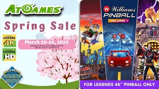 AtGames News - Williams Pinball Pack 1 Released Plus Spring Sale Info