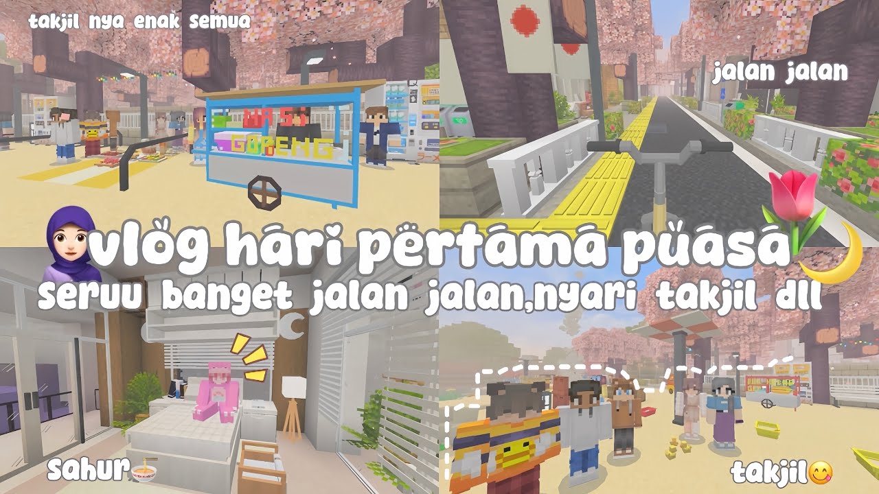 ₊˚🧕🏻⊹a day in my life || vlog hari pertama ramadhan 🌙😻 #dramaminecraft #ramadhan #millkycakke 