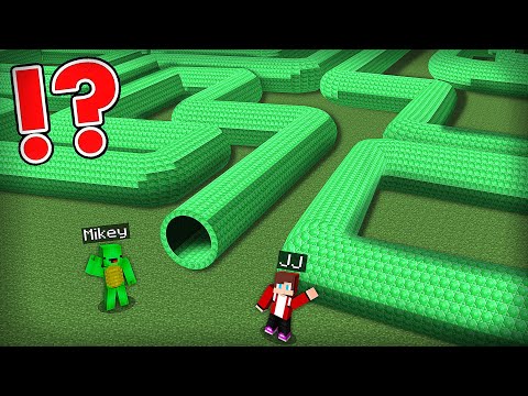 JJ and Mikey Found a EMERALD TUNNEL MAZE in Minecraft Challenge - Maizen