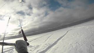 preview picture of video 'Kiteboarding on the frozen Lake Huron'