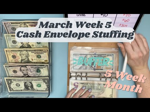 5th Week of March Cash Envelope Stuffing  || 5 Week Month || Using 1 Week Ahead Fund!