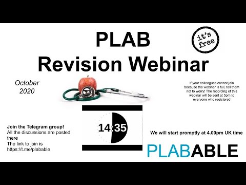 The Famous Free Webinar 2020 September Plab Part 1