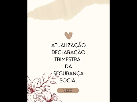 ATUALIZAÇÂO| Declaração trimestral da segurança social