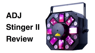 Video thumbnail for ADJ Stinger II Review (Moonflower/Laser/UV Strobe Light) by DJ Alex Brown