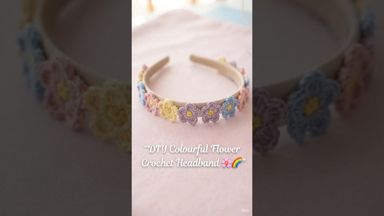 diy crochet flower headband 🌼#shorts #youtubeshorts #viral #crochet