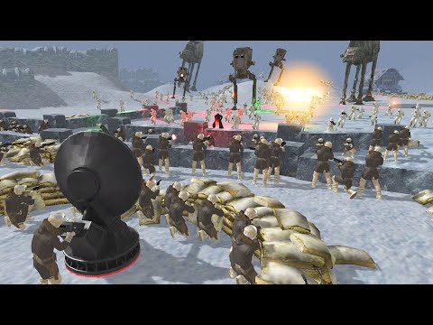Largest Invasion of HOTH Defenses EVER! - Men of War: Star Wars Mod Battle Simulator