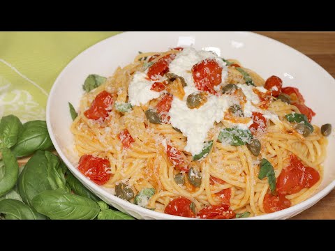 20-Minute Garlic Cherry Tomato Pasta - Quick & Delicious Dinner Recipe | AnitaCooks.com