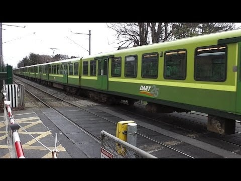 Dart Trains at Sydney Parade Level Crossing, Dublin