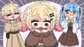 【手描き】ラミィがキスしたグミをじゅるじゅる食べるねねち【桃鈴ねね/雪花ラミィ/ホロライブ/ホロライブ切り抜き/切り抜き漫画】